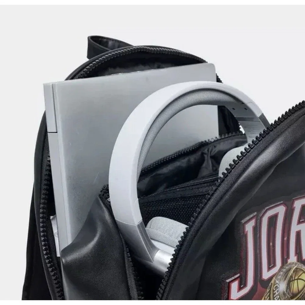 Jordan Borough Graphic 6 Rings Backpack🔥New Black School Bookbag MA9174-023